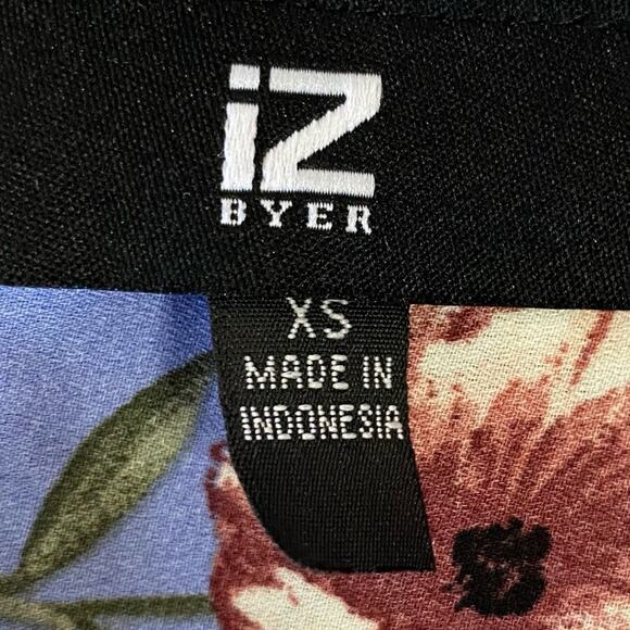 IZ BYER Purple Floral Button Down Blouse Size XS Spring Business Casual NWOT - Picture 7 of 8